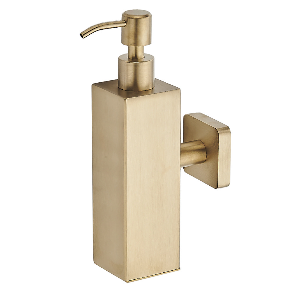 Arezzo Brushed Brass Square Wall Mounted Soap Dispenser 7 Arezzo Brushed Brass Square Wall Mounted Soap Dispenser - Image 5