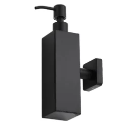Arezzo Matt Black Square Wall Mounted Soap Dispenser -Victorian Plumbing Shop azsq2mbw d1a