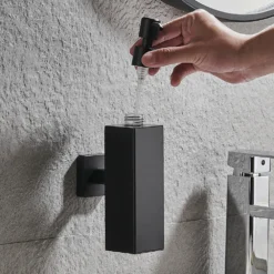 Arezzo Matt Black Square Wall Mounted Soap Dispenser