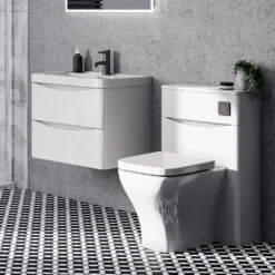 Arezzo Concealed WC Cistern With Matt Black Square Flush Plate -Victorian Plumbing Shop azsqmbpk d5