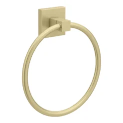 Arezzo Square Plate Wall Mounted Towel Ring Brushed Brass