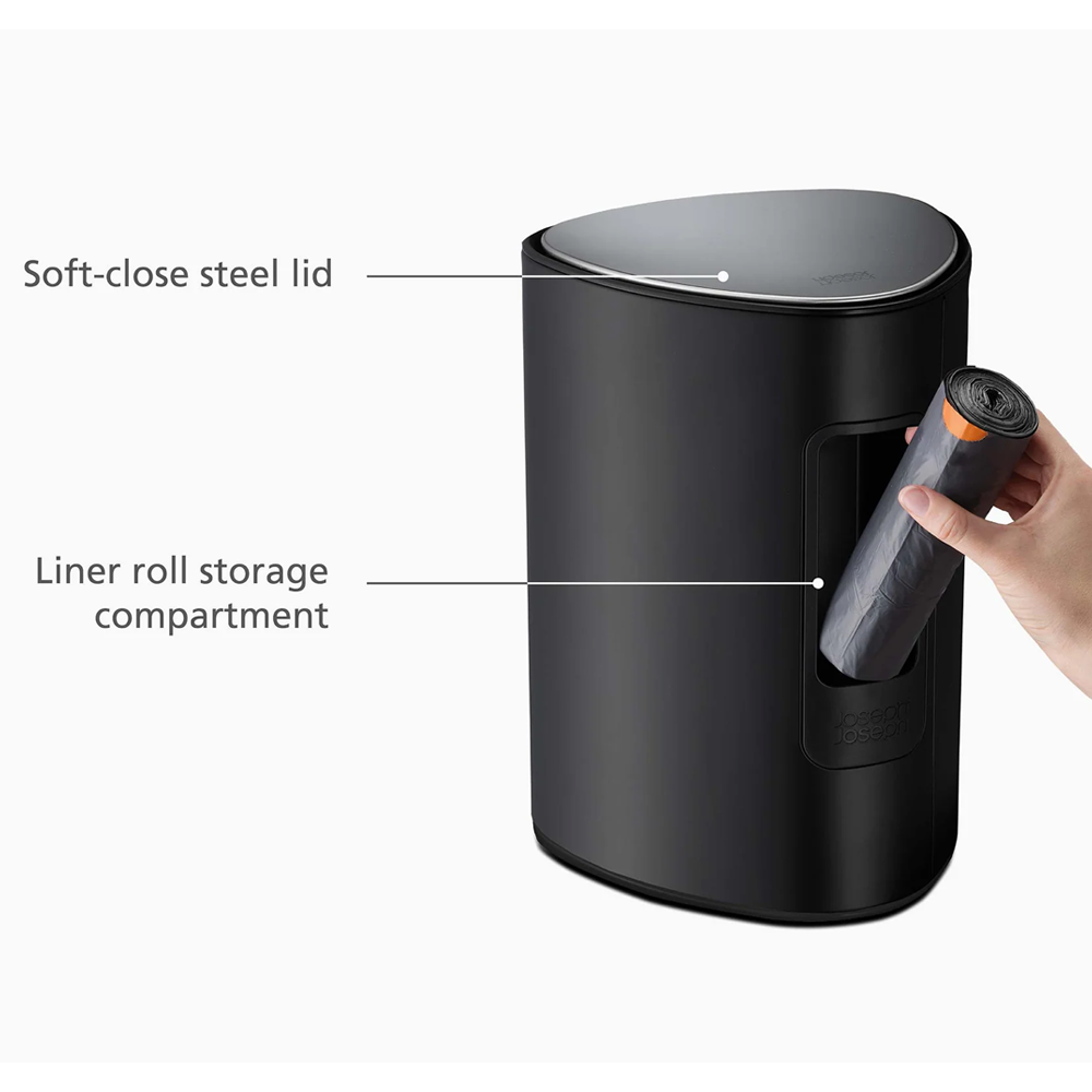 Joseph Joseph EasyStore 5L Pedal Bin - Matt Black 4 Joseph Joseph EasyStore 5L Pedal Bin - Matt Black - Image 2