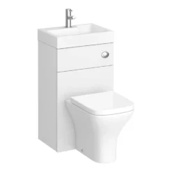 Brooklyn 500mm White Gloss 2-In-1 Combined Wash Basin & Toilet -Victorian Plumbing Shop bcomwht detail2