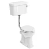 Burlington Regal Low Level WC - 51cm White Ceramic Cistern - Ceramic Lever Flush