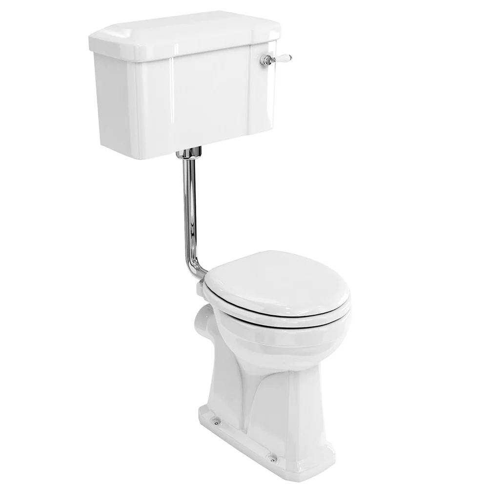 Burlington Regal Low Level WC - 51cm White Ceramic Cistern - Ceramic Lever Flush 3 Burlington Regal Low Level WC - 51cm White Ceramic Cistern - Ceramic Lever Flush
