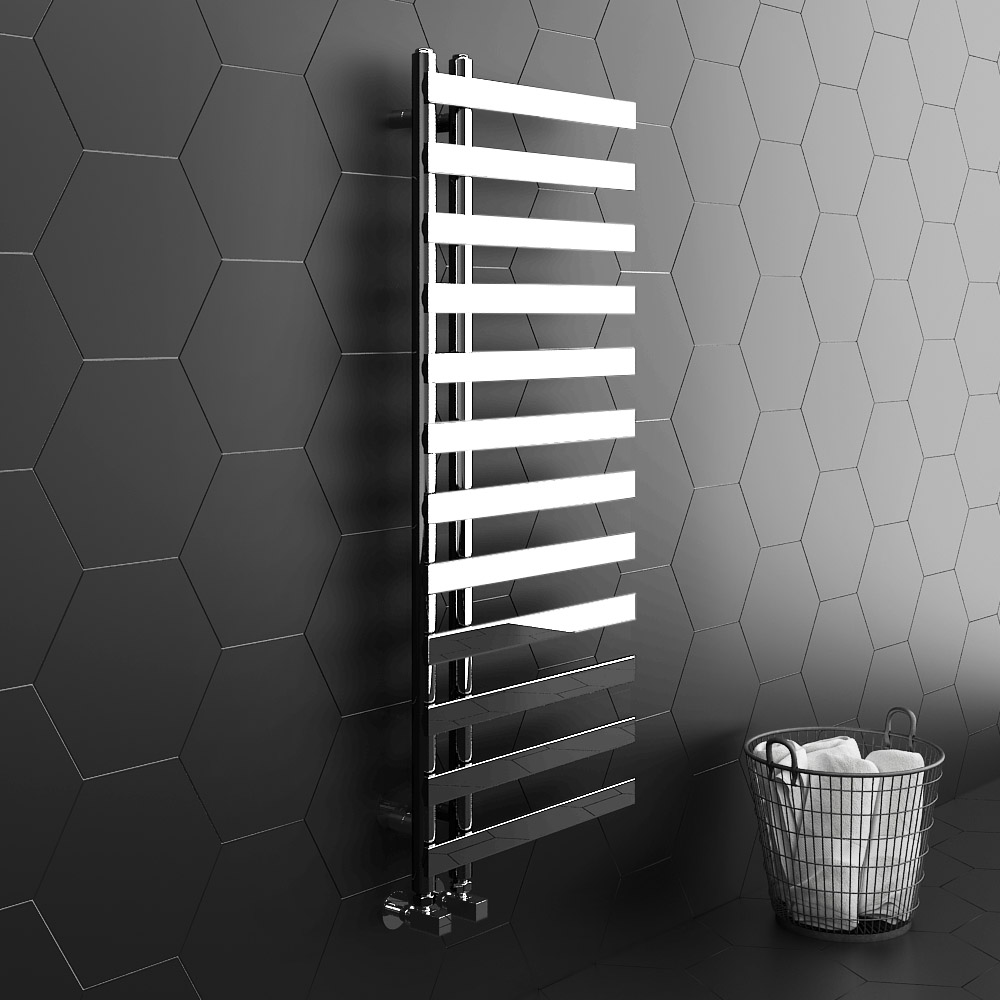 Arezzo Chrome 1200 X 500mm 12 Bars Designer Heated Towel Rail 6 Arezzo Chrome 1200 X 500mm 12 Bars Designer Heated Towel Rail - Image 4