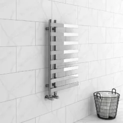 Arezzo Chrome 800 X 500mm 8 Bars Designer Heated Towel Rail