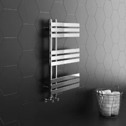 Arezzo Chrome 800 X 500mm 9 Bars Designer Heated Towel Rail