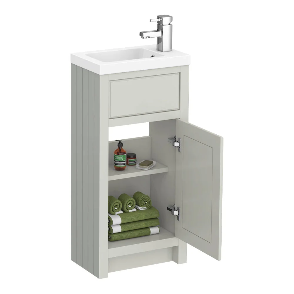 Chatsworth Traditional Cloakroom Vanity Unit Suite - Grey 7 Chatsworth Traditional Cloakroom Vanity Unit Suite - Grey - Image 5