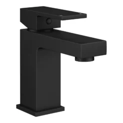 Arezzo Square Matt Black Basin Mono Mixer Tap -Victorian Plumbing Shop cas14blk l