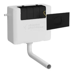 Cruze Dual Flush Concealed WC Cistern Incl. Large Matt Black Push Button Plate -Victorian Plumbing Shop cbkpb01fac001 l