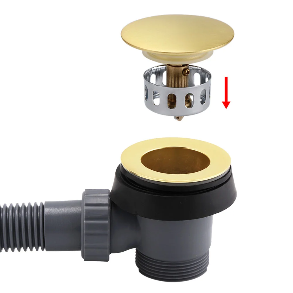 Arezzo Brushed Brass Easy Clean Click Clack Bath Waste With Overflow 4 Arezzo Brushed Brass Easy Clean Click Clack Bath Waste With Overflow - Image 2