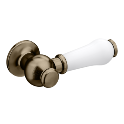 Chatsworth Ceramic Cistern Lever White & Antique Brass -Victorian Plumbing Shop cc121ab l3