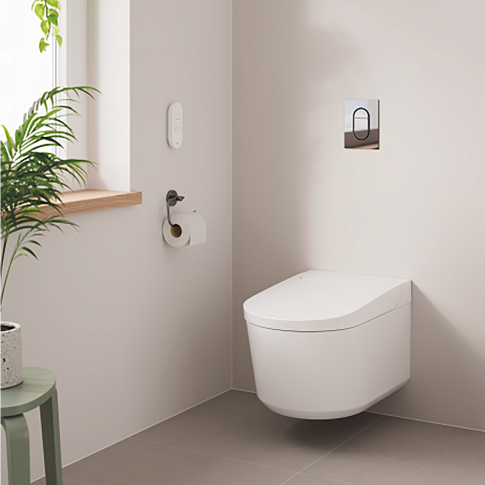 Grohe Rapid SLX 1.13m Frame & Sensia Wall Hung Shower Toilet With Chrome Arena Cosmopolitan Flush Plate 8 Grohe Rapid SLX 1.13m Frame & Sensia Wall Hung Shower Toilet With Chrome Arena Cosmopolitan Flush Plate - Image 6