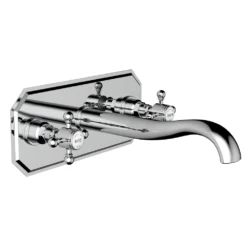 Chatsworth 1928 Wall Mounted Crosshead Bath Filler With Faceplate - Chrome -Victorian Plumbing Shop cht14fp l2