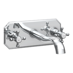 Chatsworth 1928 Wall Mounted Crosshead Bath Filler With Faceplate - Chrome