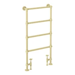 Chatsworth Traditional 598 X 1194 Brushed Brass Floor Mounted Heated Towel Rail -Victorian Plumbing Shop chtbb19 n d1
