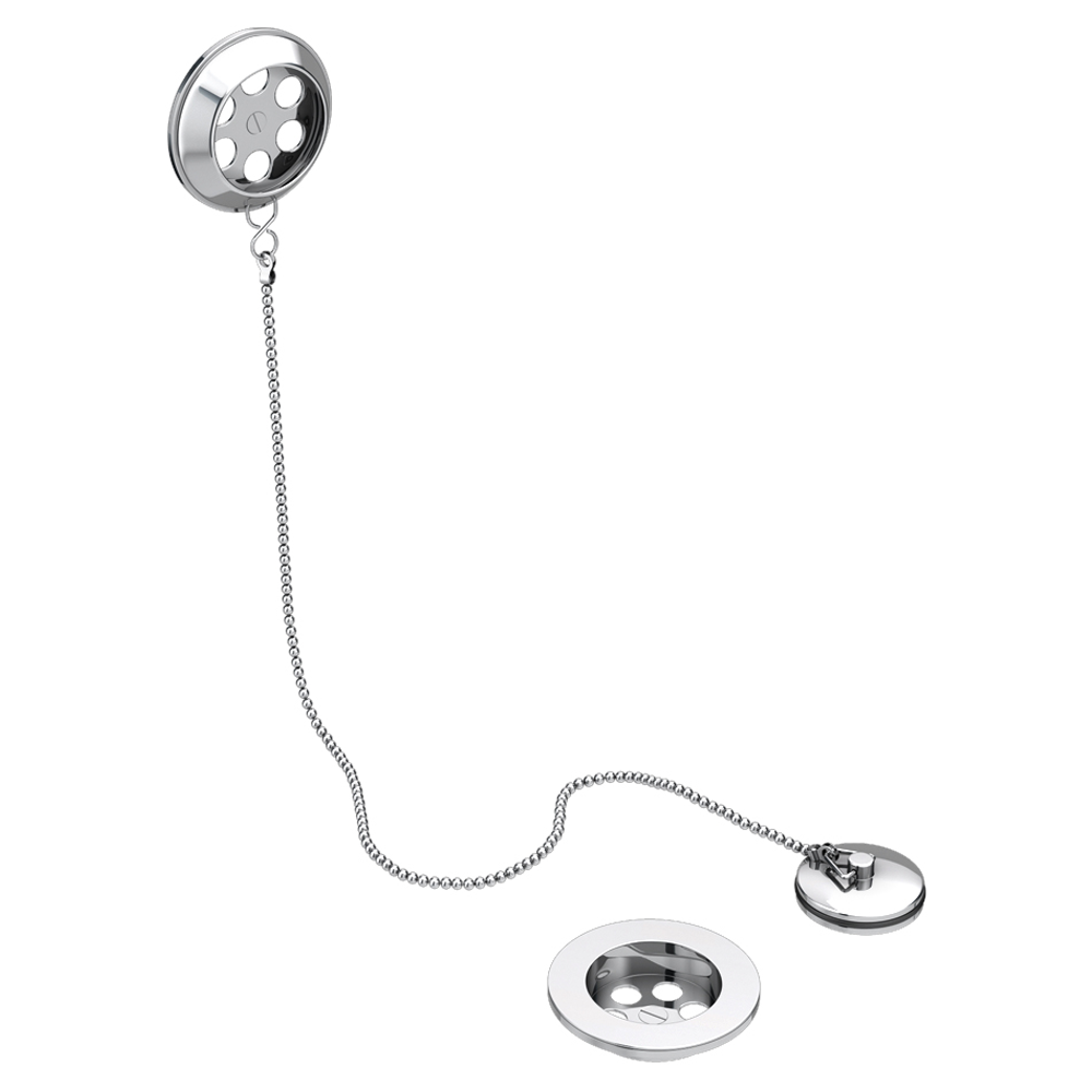 Chatsworth Chrome Retainer Bath Waste With Brass Plug & Ball Chain 4 Chatsworth Chrome Retainer Bath Waste With Brass Plug & Ball Chain - Image 2