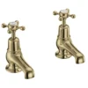 Burlington Gold Claremont Basin Taps 3" -Victorian Plumbing Shop cl1qtgold l