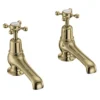 Burlington Gold Claremont Basin Taps 5" -Victorian Plumbing Shop cl2qtgold l