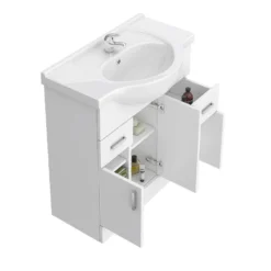 Cove 1250mm Vanity Unit Bathroom Suite + Tap (High Gloss White - Depth 330mm) -Victorian Plumbing Shop cove1250mmvanityunitbathroomsuited2