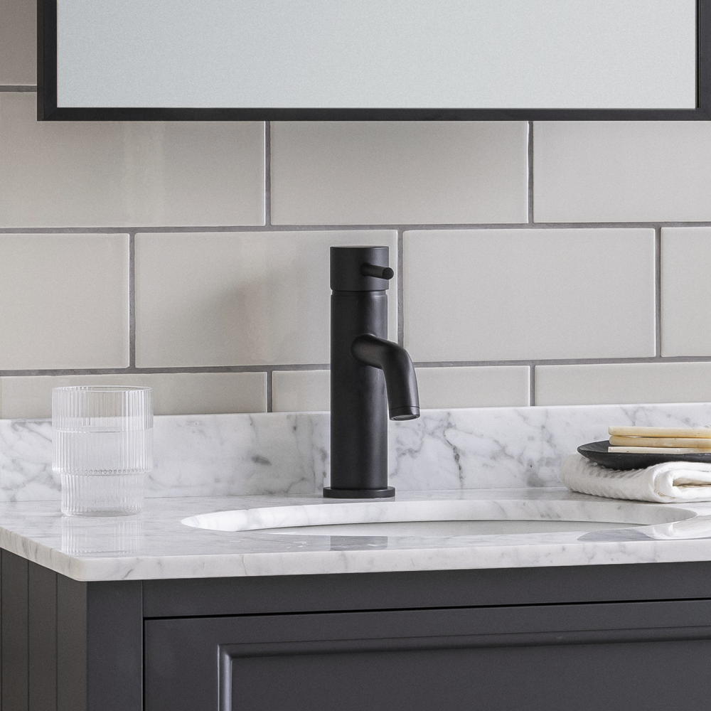 Arezzo Round Matt Black Basin Mono Mixer Tap 4 Arezzo Round Matt Black Basin Mono Mixer Tap - Image 2