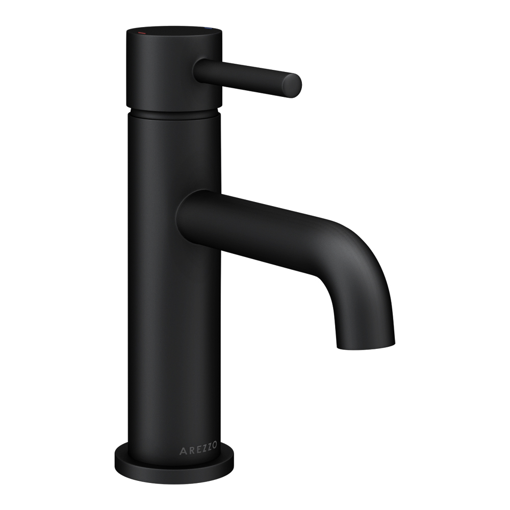 Arezzo Round Matt Black Basin Mono Mixer Tap 6 Arezzo Round Matt Black Basin Mono Mixer Tap - Image 4