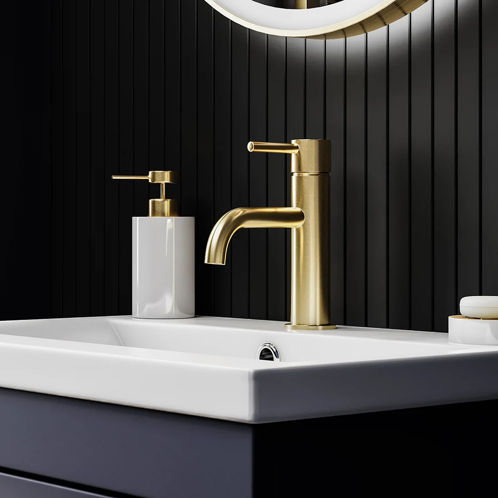 Arezzo Round Brushed Brass Basin Mono Mixer Tap 9 Arezzo Round Brushed Brass Basin Mono Mixer Tap - Image 7