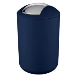 Wenko Brasil 6.5L Swing Cover Bin - Dark Blue