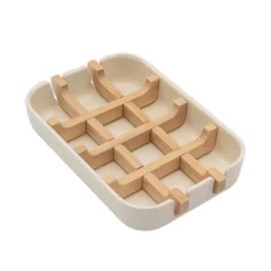 EcoDelux Bamboo Soap Dish White