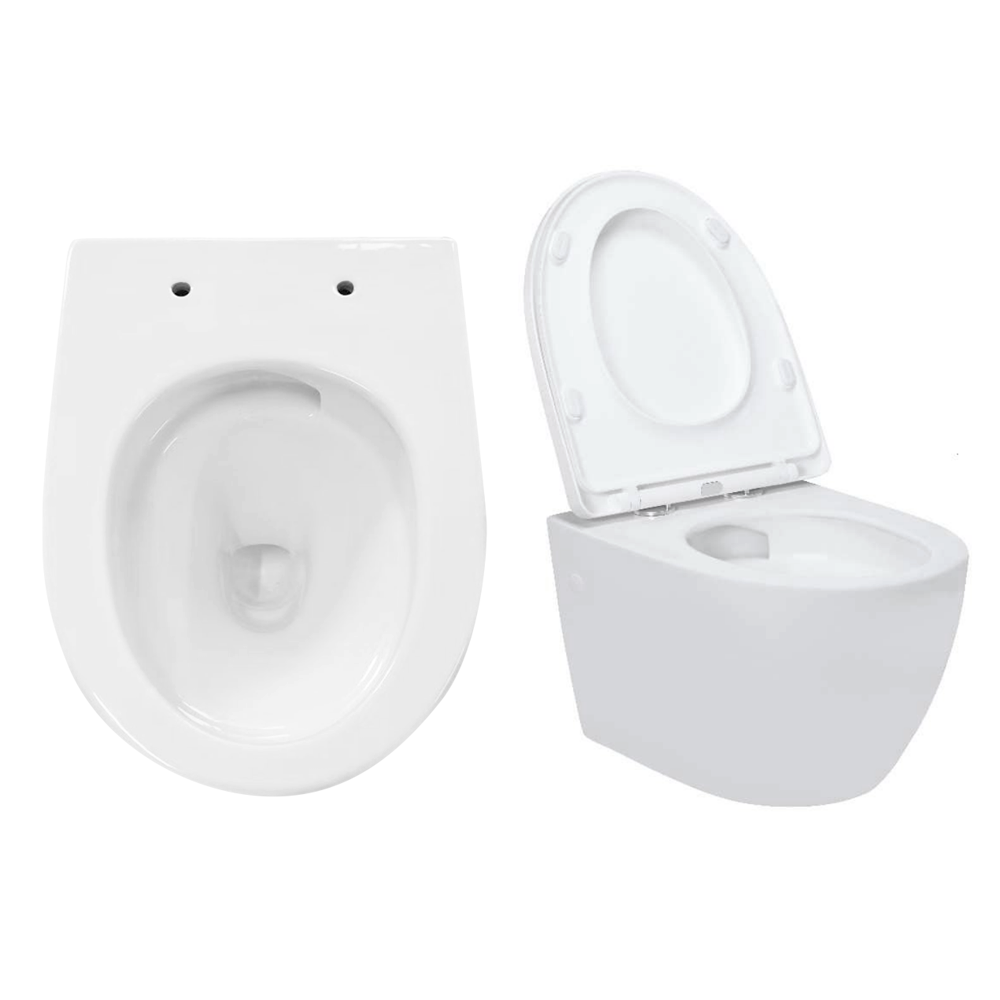 EcoDelux Gloss White WhirlFlush Wall Hung Pan & Soft Close Seat 4 EcoDelux Gloss White WhirlFlush Wall Hung Pan & Soft Close Seat - Image 2