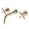 Foundry Wall Mounted 3 Hole Bath Mixer Tap Brushed Brass -Victorian Plumbing Shop fdywmbathbb l2