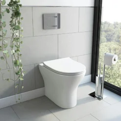 Orchard Derwent Round Rimless Compact Back To Wall Toilet With Soft Close Slim Seat -Victorian Plumbing Shop gsrbtwrl l2