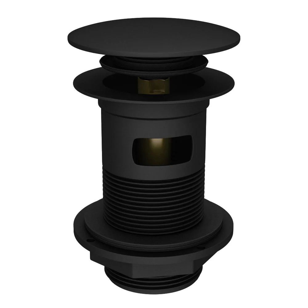 Arezzo Round Matt Black Click Clack Basin Waste + Bottle Trap Pack 3 Arezzo Round Matt Black Click Clack Basin Waste + Bottle Trap Pack