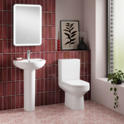 Metro Rimless Close Coupled Modern Toilet + Soft Close Seat -Victorian Plumbing Shop metcc d1a