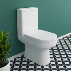 Metro Rimless Close Coupled Modern Toilet + Soft Close Seat -Victorian Plumbing Shop metcc l2
