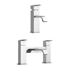 Milan Modern Mono Basin Mixer And Bath Filler - Chrome -Victorian Plumbing Shop mil001 mil008 l2