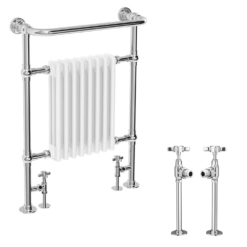 Chatsworth Savoy Traditional Radiator With Crosshead Valves -Victorian Plumbing Shop mty022 kes n