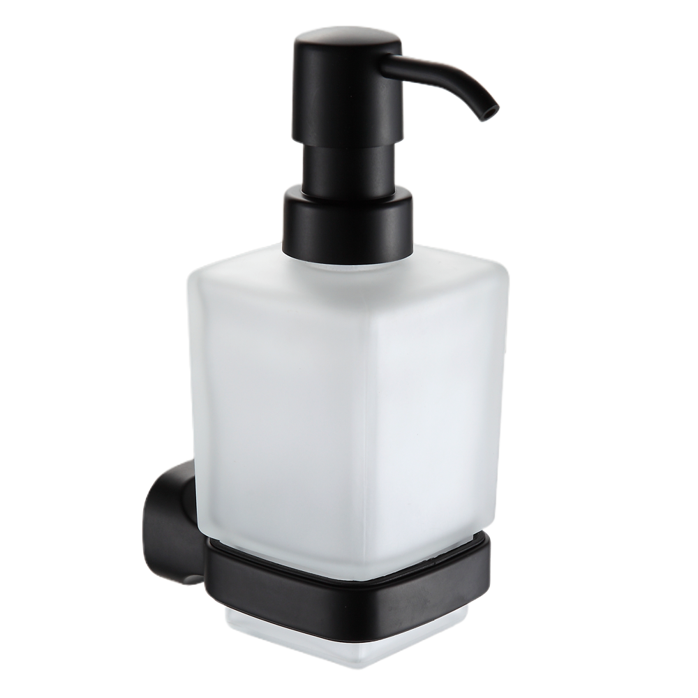 Monza Wall Mounted Glass Soap Dispenser - Matt Black 3 Monza Wall Mounted Glass Soap Dispenser - Matt Black