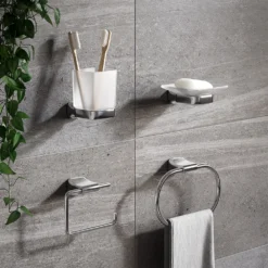 Monza Wall Mounted Glass Soap Dish - Chrome -Victorian Plumbing Shop mztbrcp d1