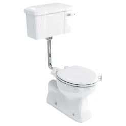 Burlington Concealed S Trap Bottom Outlet Low-Level WC With 520mm Ceramic Lever Cistern