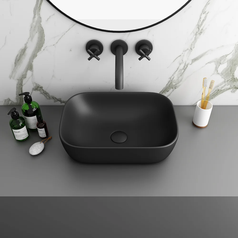 Pablo Matt Black Crosshead 3TH Basin Mixer Tap 5 Pablo Matt Black Crosshead 3TH Basin Mixer Tap - Image 3