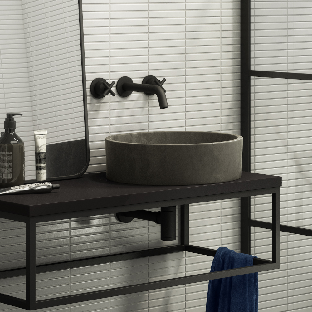 Pablo Matt Black Crosshead 3TH Basin Mixer Tap 4 Pablo Matt Black Crosshead 3TH Basin Mixer Tap - Image 2