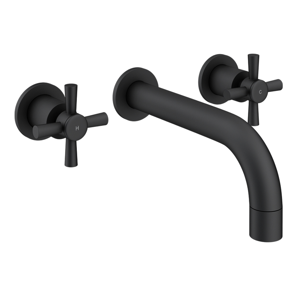 Pablo Matt Black Crosshead 3TH Basin Mixer Tap 3 Pablo Matt Black Crosshead 3TH Basin Mixer Tap