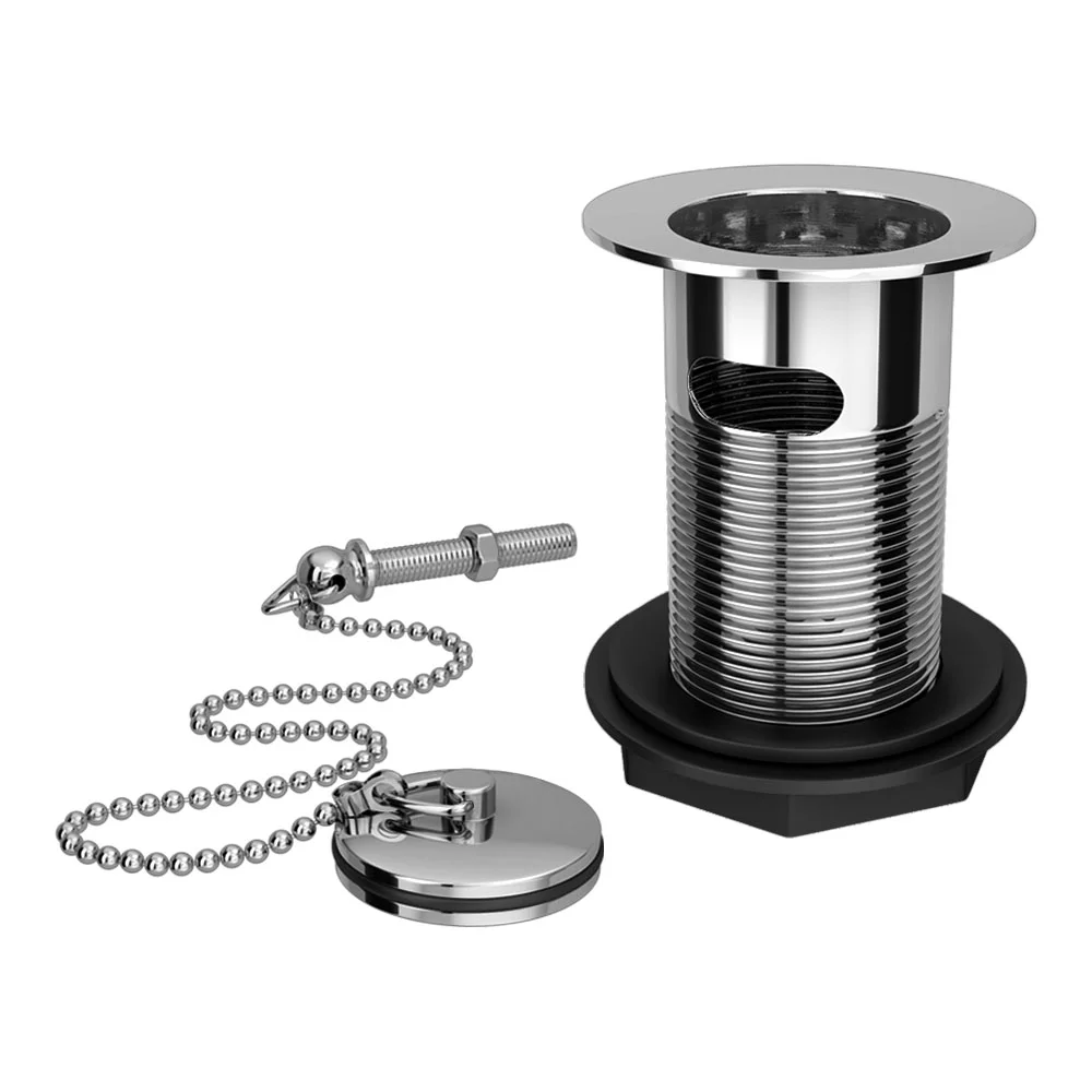 Traditional Chrome Basin Waste With Plug + Ball Chain 3 Traditional Chrome Basin Waste With Plug + Ball Chain