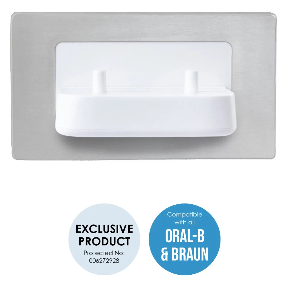 Proofvision Oral-B In Wall Electric Toothbrush Twin Charger - Brushed Steel 3 Proofvision Oral-B In Wall Electric Toothbrush Twin Charger - Brushed Steel