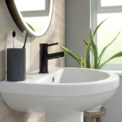 Orchard Eden Matt Black Mono Basin Mixer Tap 11 Orchard Eden Matt Black Mono Basin Mixer Tap -Victorian Plumbing Shop qt8202w eb l2