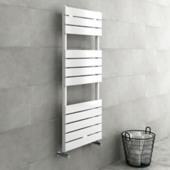 Milan White H1213mm X W500mm Heated Towel Rail