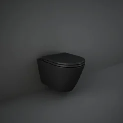 RAK Feeling Rimless Wall Hung Toilet With Soft Close Seat - Matt Black