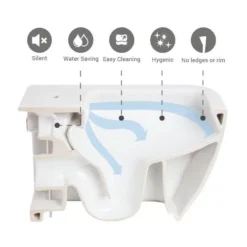 RAK Resort Mini Rimless Close Coupled Full Access Toilet + Quick Release Soft Close Urea Seat -Victorian Plumbing Shop rakrimless5